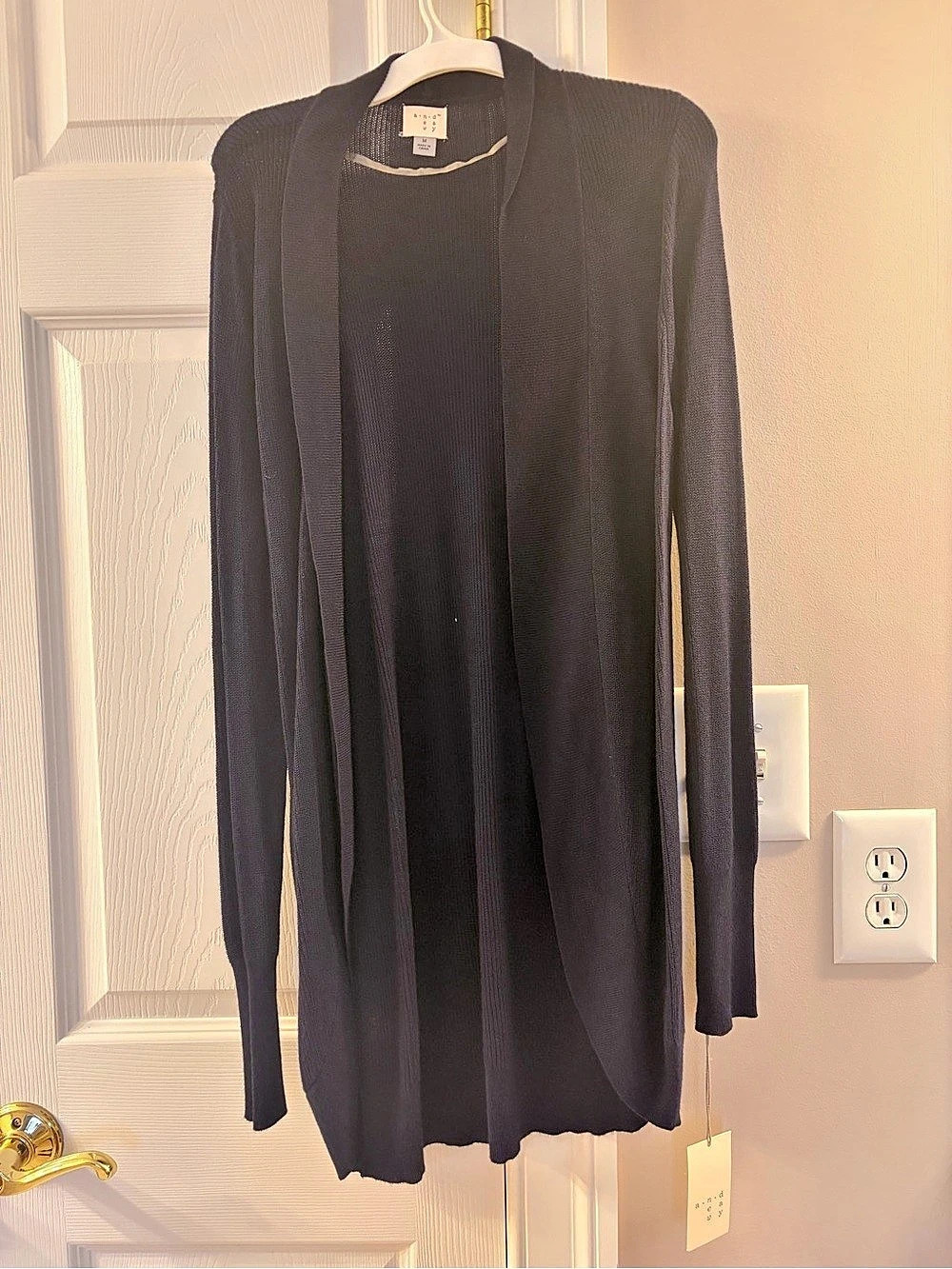 A New Day Long Open Front Cardigan in navy